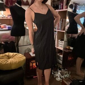 New urban outfitters black midi slip dress
